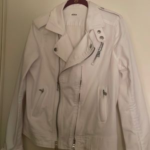 Hudson white denim motto jacket